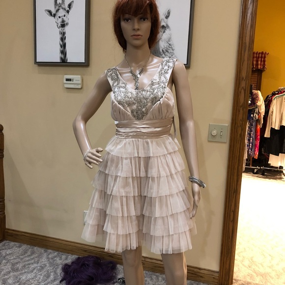 cream semi formal dress